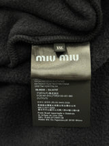 Miu Miu Cotton Fleece Zipper Hoodie Navy