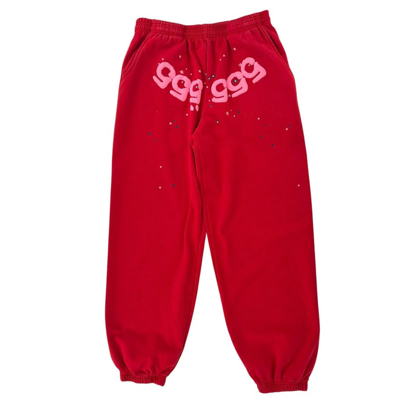 Sp5der Angel Number Sweatpants Red