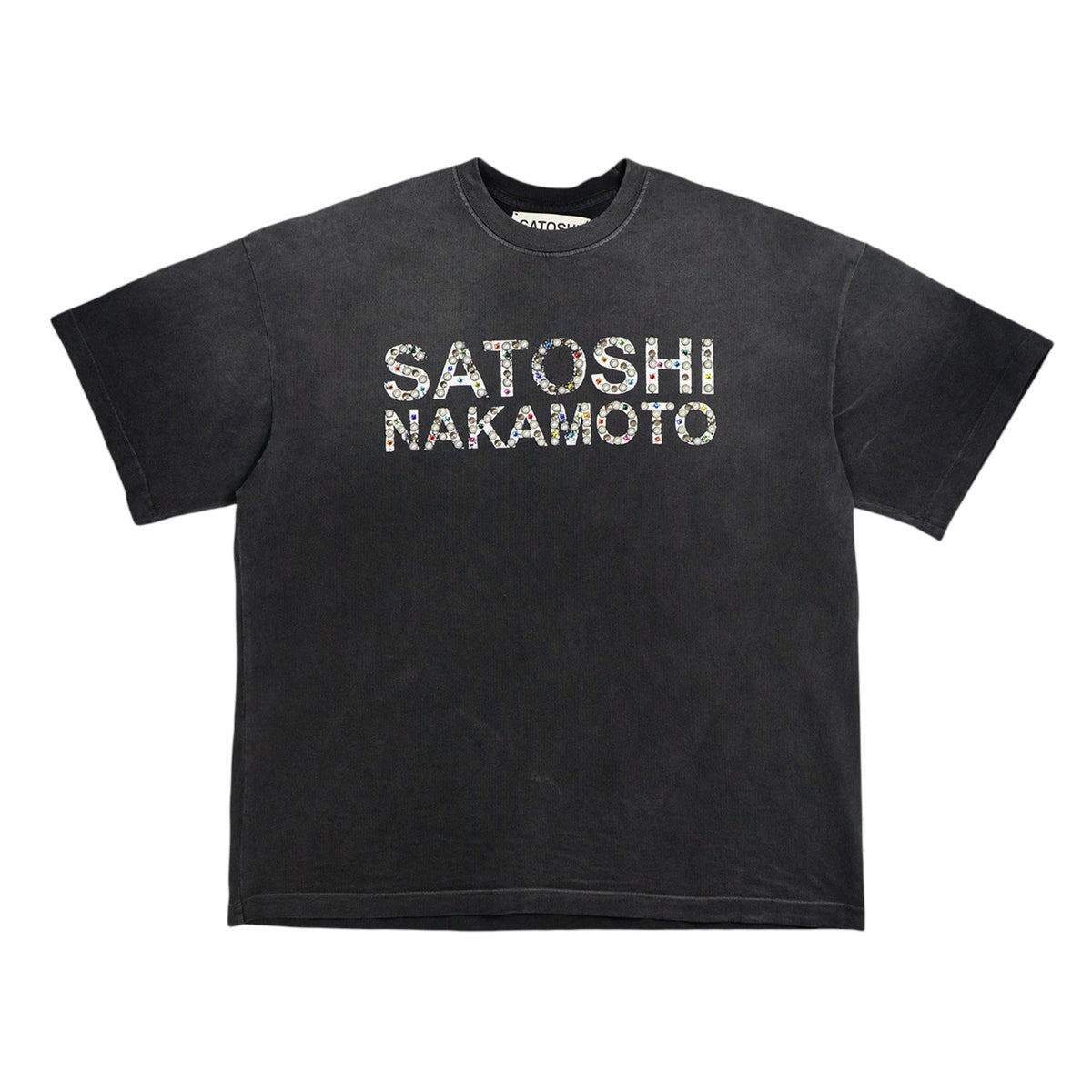 Satoshi Pearl Studded Logo Tee Black