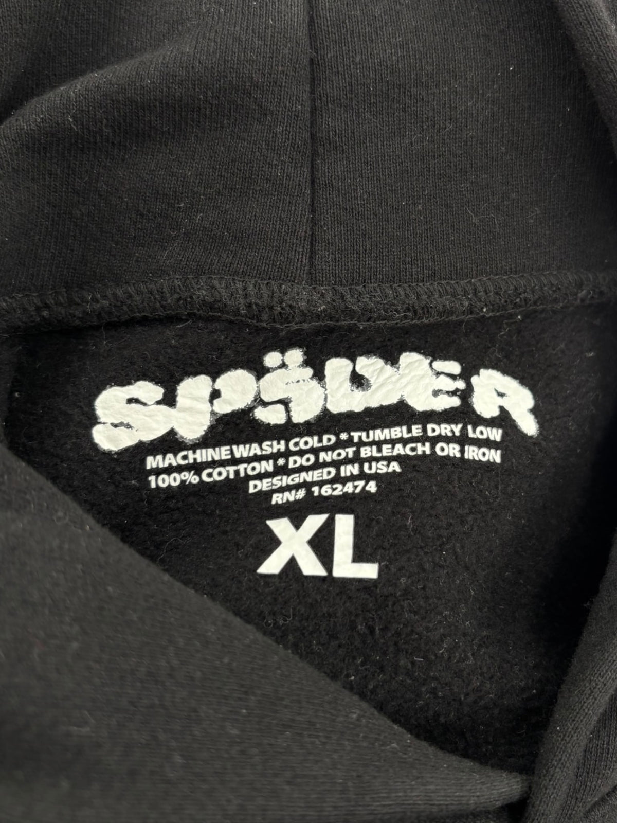 Sp5der OG Rhinestone Logo Hoodie Black