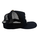 Chrome Hearts Triple Cross Patch Trucker Hat Black White