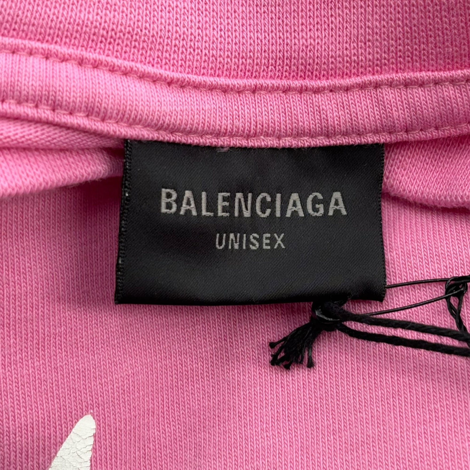 Balenciaga No Logo Printed Large Fit T-Shirt Pink