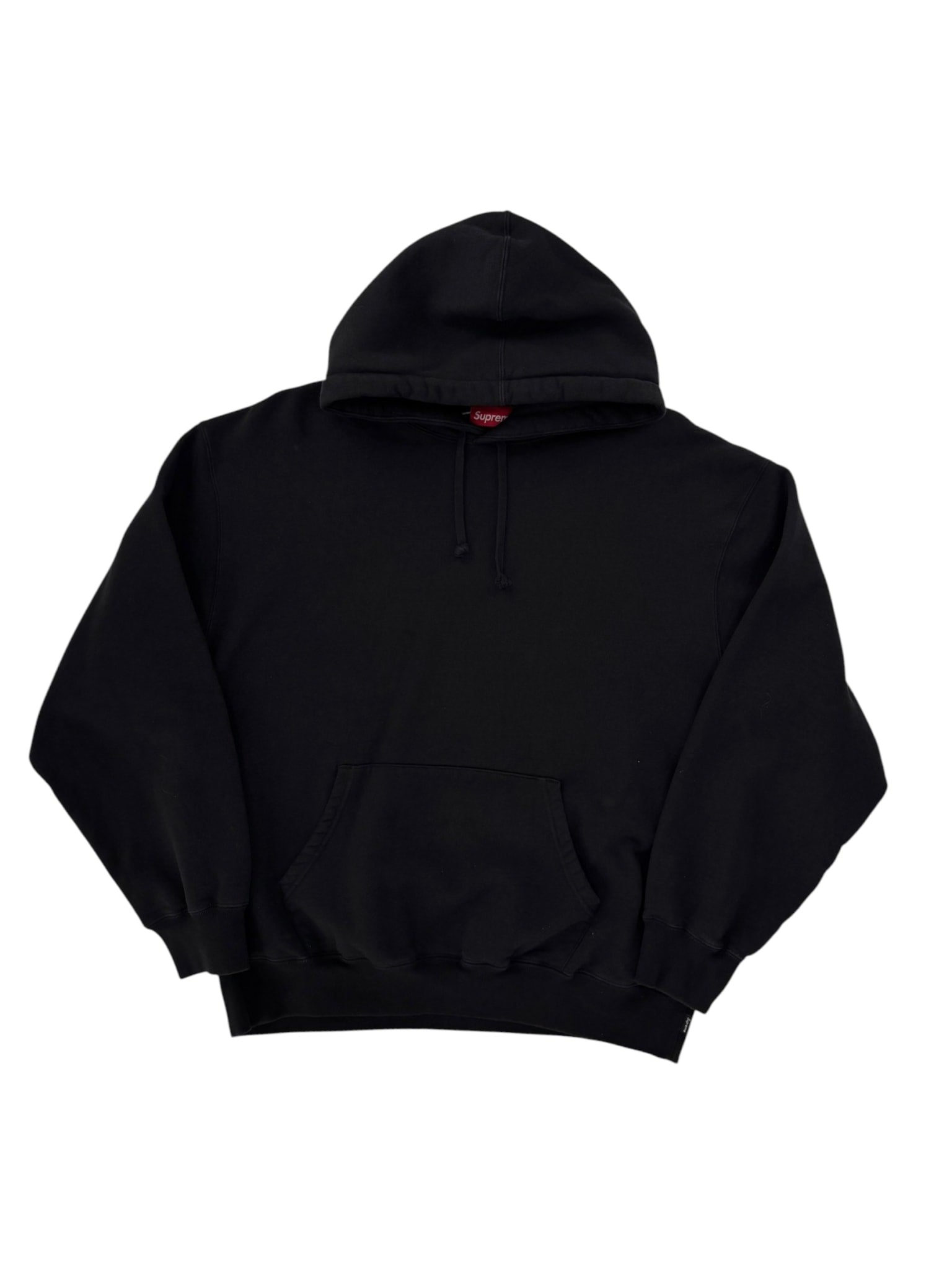Supreme Satin Appliqué Hooded Sweatshirt Black
