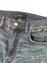 Amiri Distressed Paint Splattered Jeans