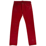 Chrome Hearts 16 Patch Jeans Red
