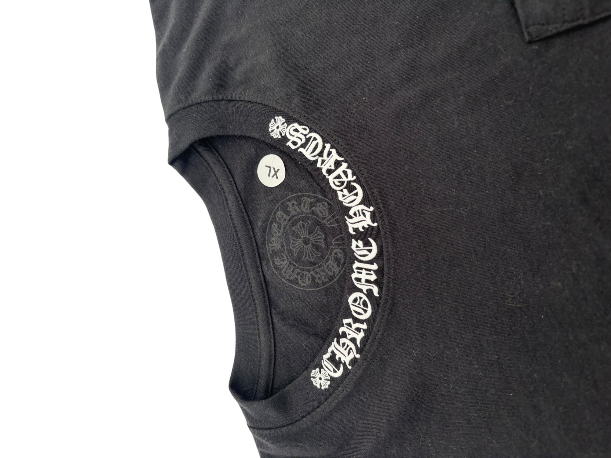 Chrome Hearts Neck Logo Pocket Long-Sleeve Tee 'Black/White'