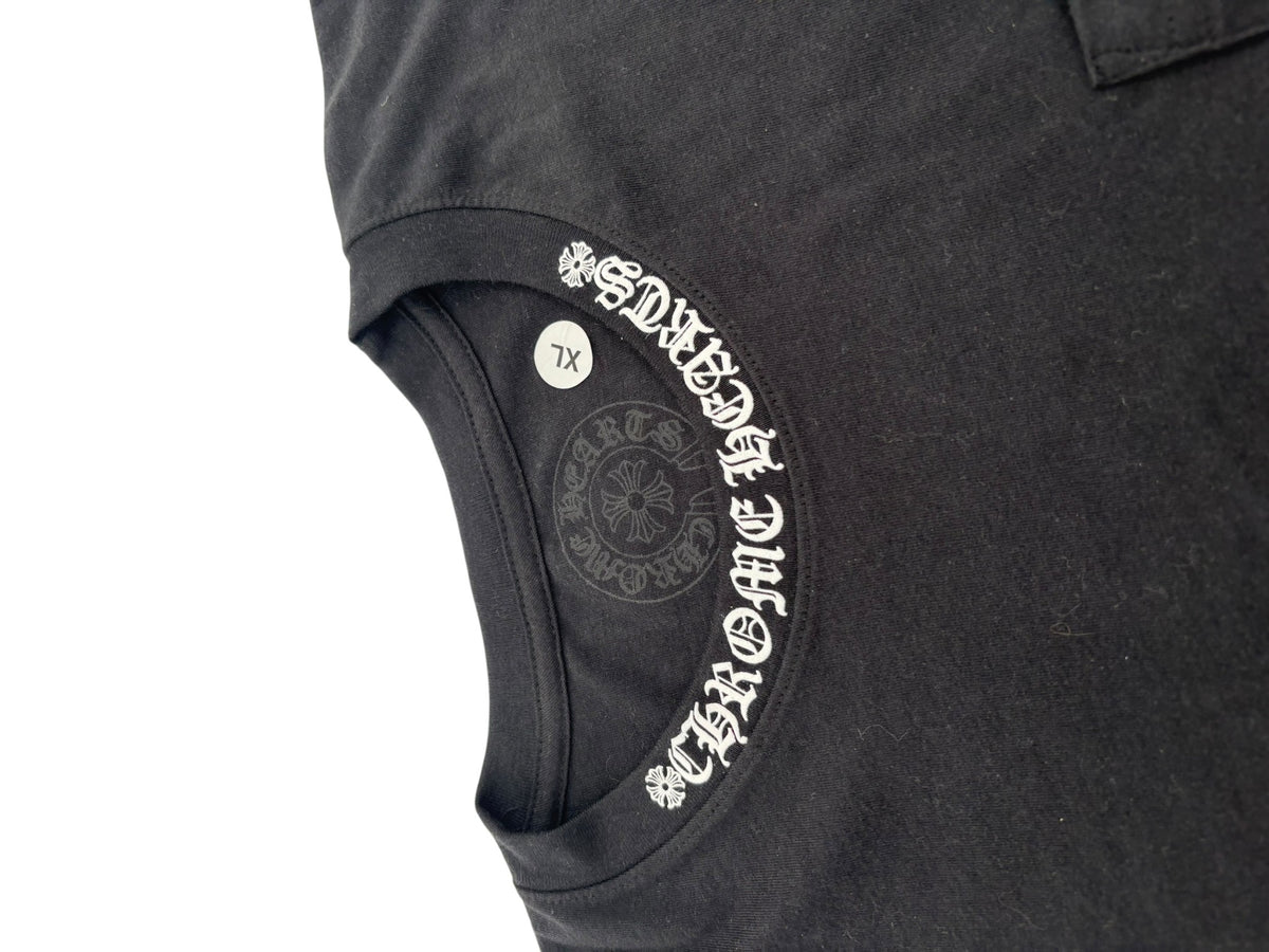 Chrome Hearts Neck Logo Pocket Long-Sleeve Tee 'Black/White'