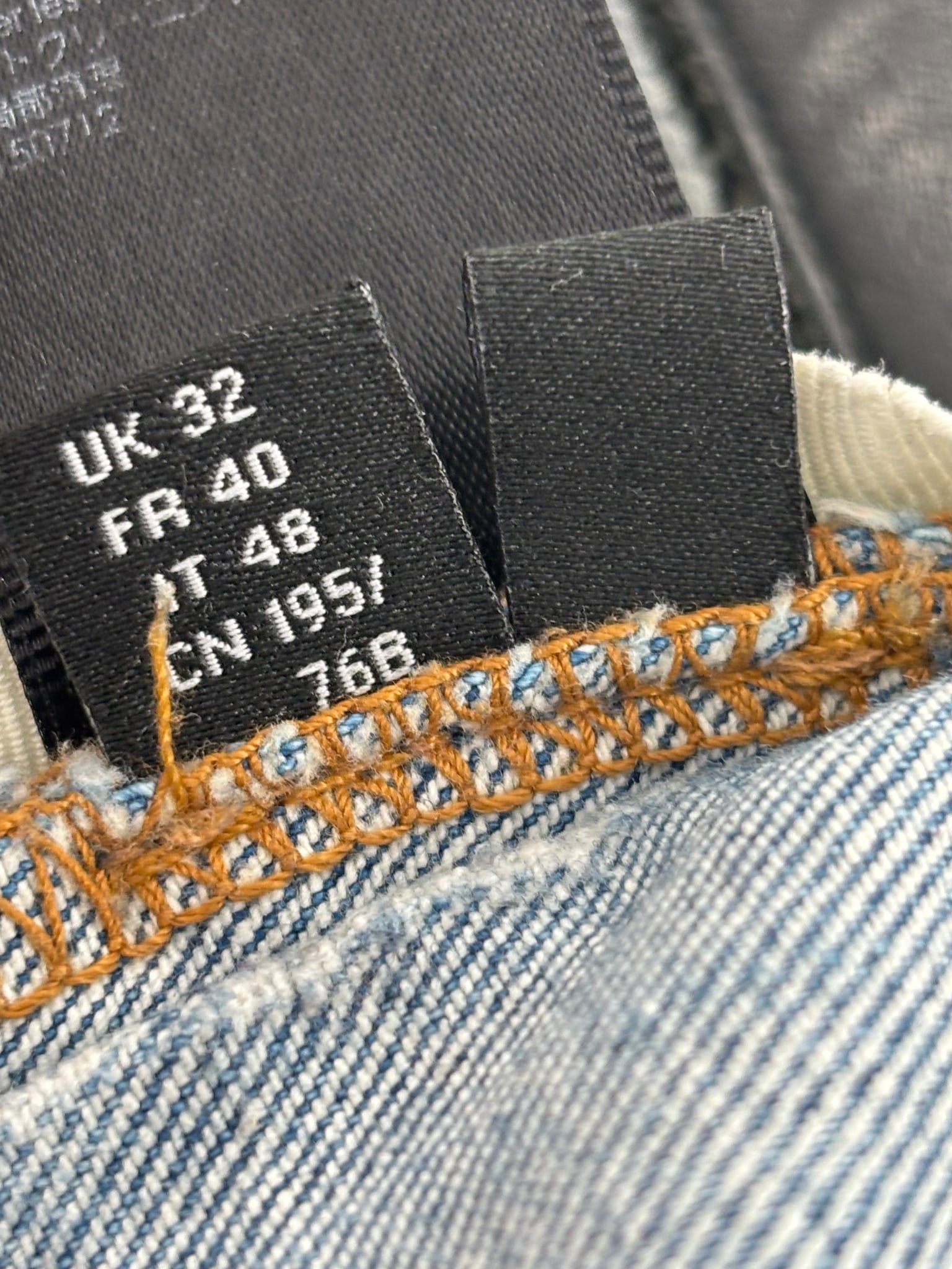 Amiri Mx1 Distressed Denim Blue Ribbed