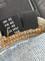 Amiri Mx1 Distressed Denim Blue Ribbed