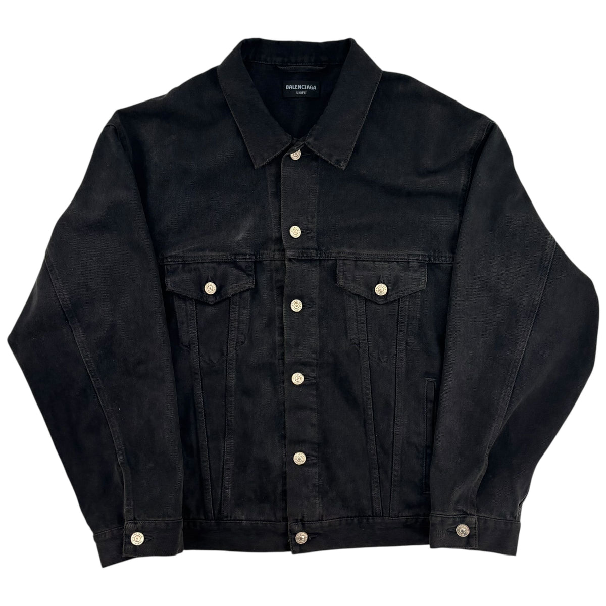 Balenciaga Spray Paint Logo Denim Jacket Black