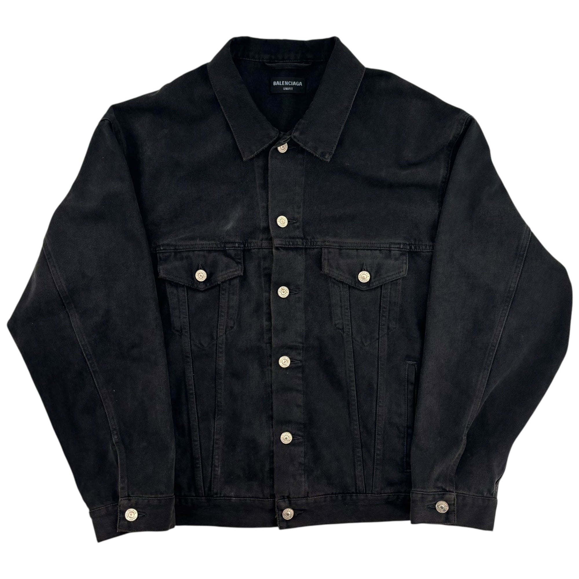 Balenciaga Spray Paint Logo Denim Jacket Black