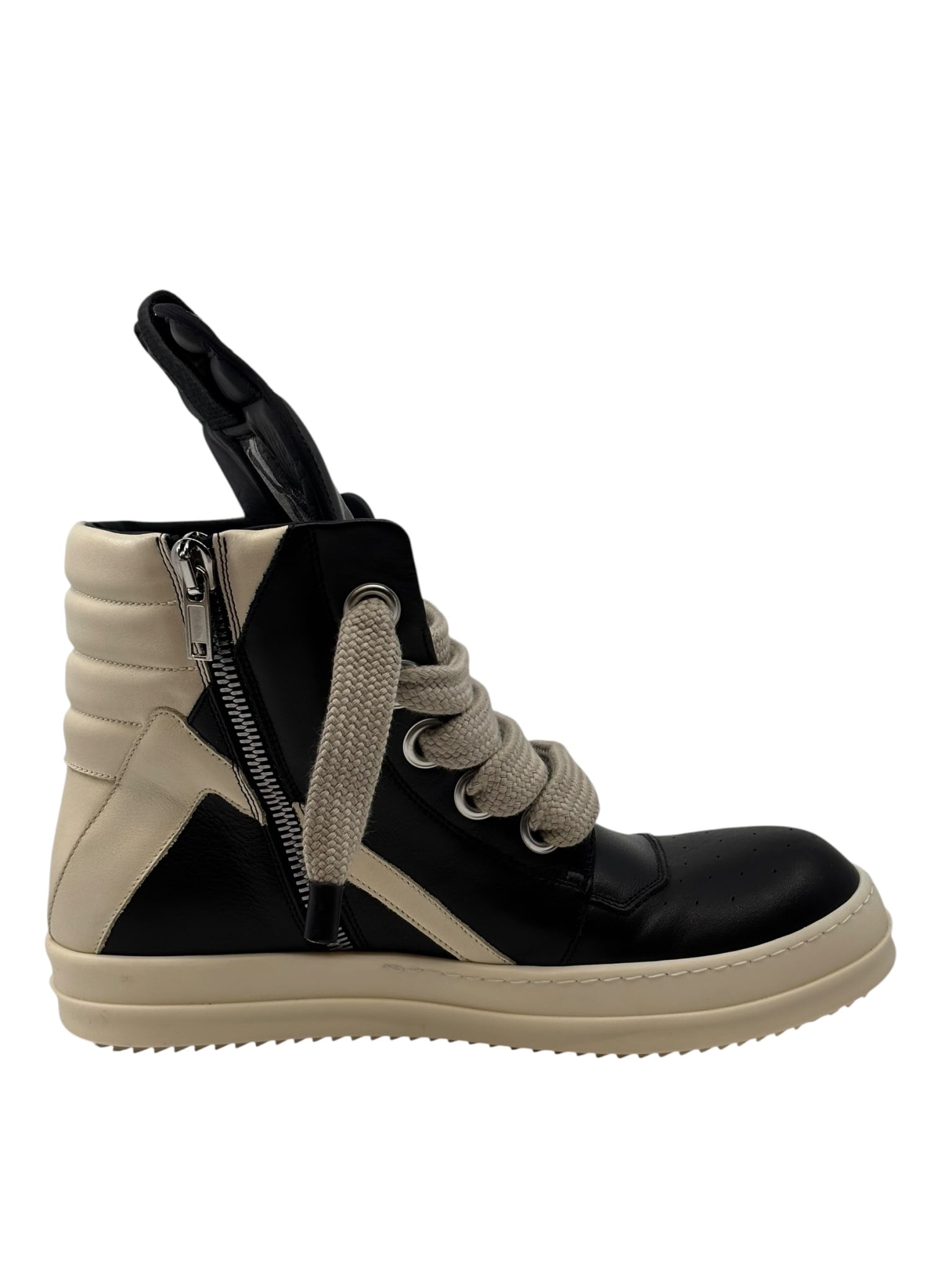 Rick Owens Jumbolace Geobasket Black Milk