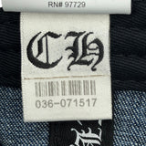 Chrome Hearts Dagger Embroidered Silver Button Cap Denim