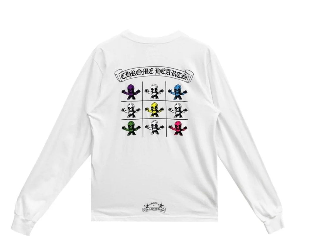Chrome Hearts Multi Rainbow Foti Teeter Harris White Long Sleeve Tee