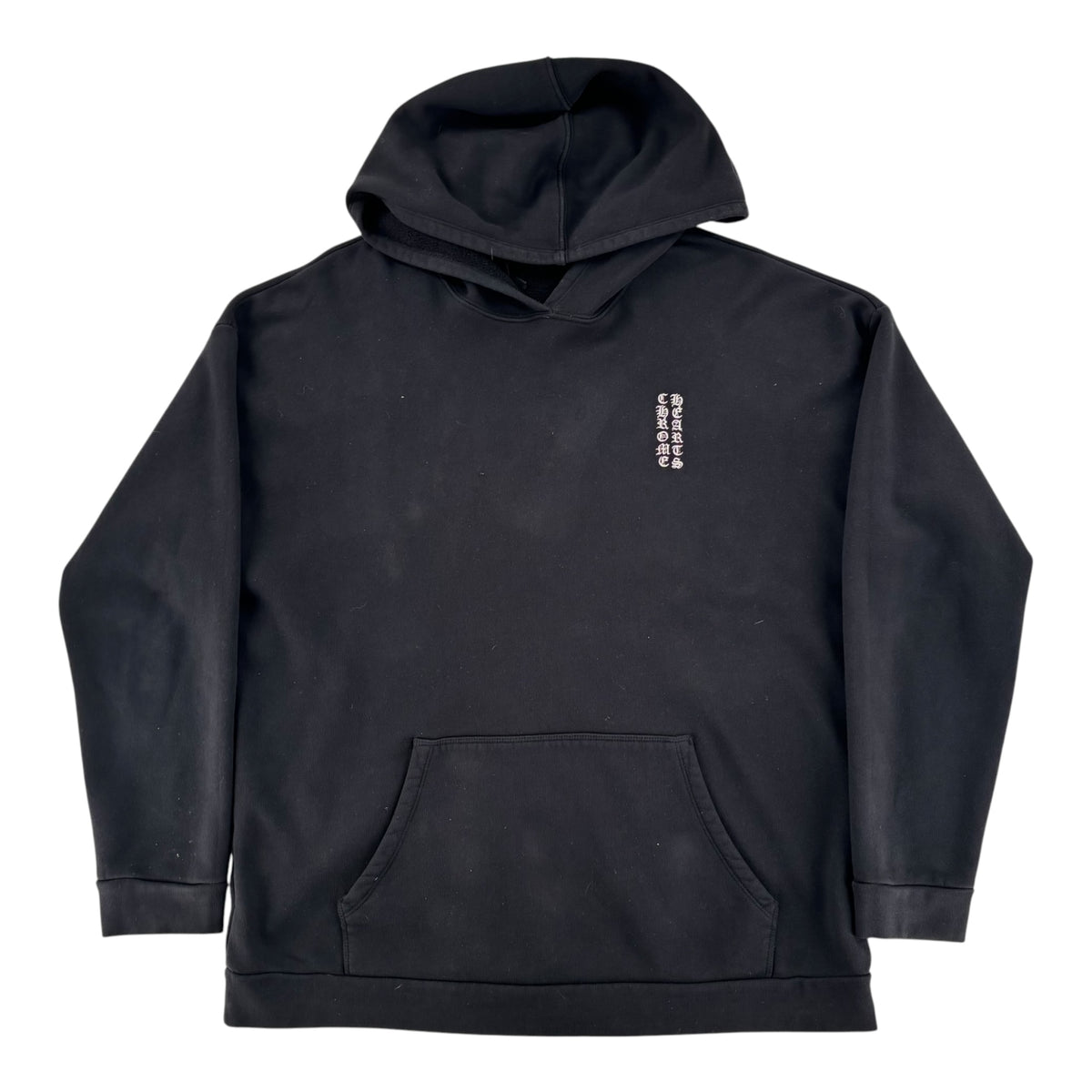 Chrome Hearts Embroidered Vertical Letters Hoodie Black