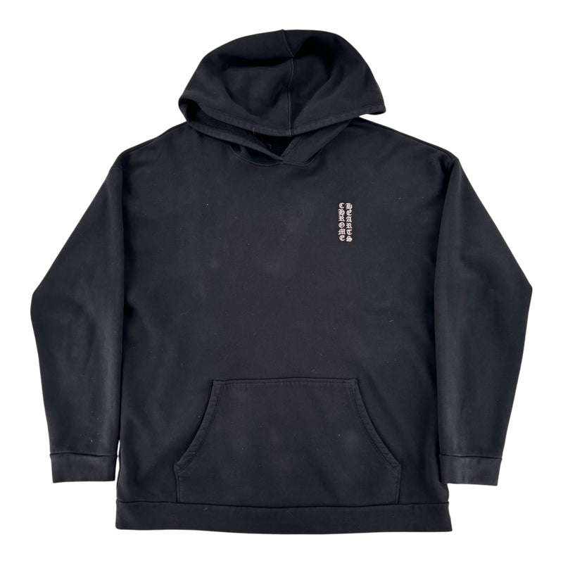Chrome Hearts Embroidered Vertical Letters Hoodie Black