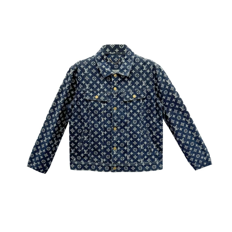 Louis Vuitton Old Flower Printed Denim Jacket Blue