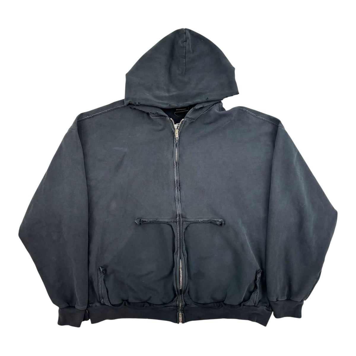 Balenciaga Rip Pocket Zip Up Hoodie