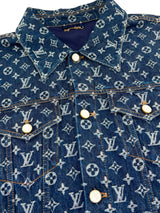 Louis Vuitton Old Flower Printed Denim Jacket Blue