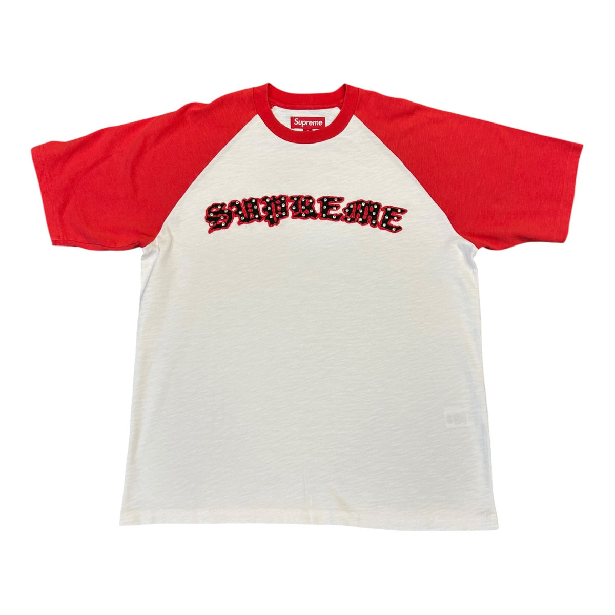Supreme Rhinestone Raglan S/S Top White
