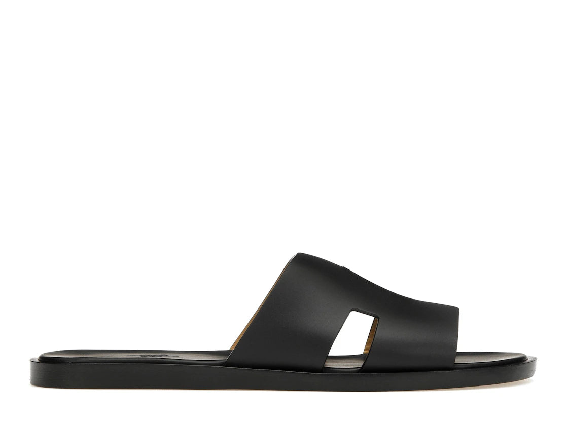 Hermes Izmir Sandal Noir Smooth Calfskin Leather