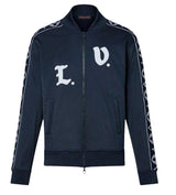 Louis Vuitton Flower Band Embroidered Track Jacket Navy