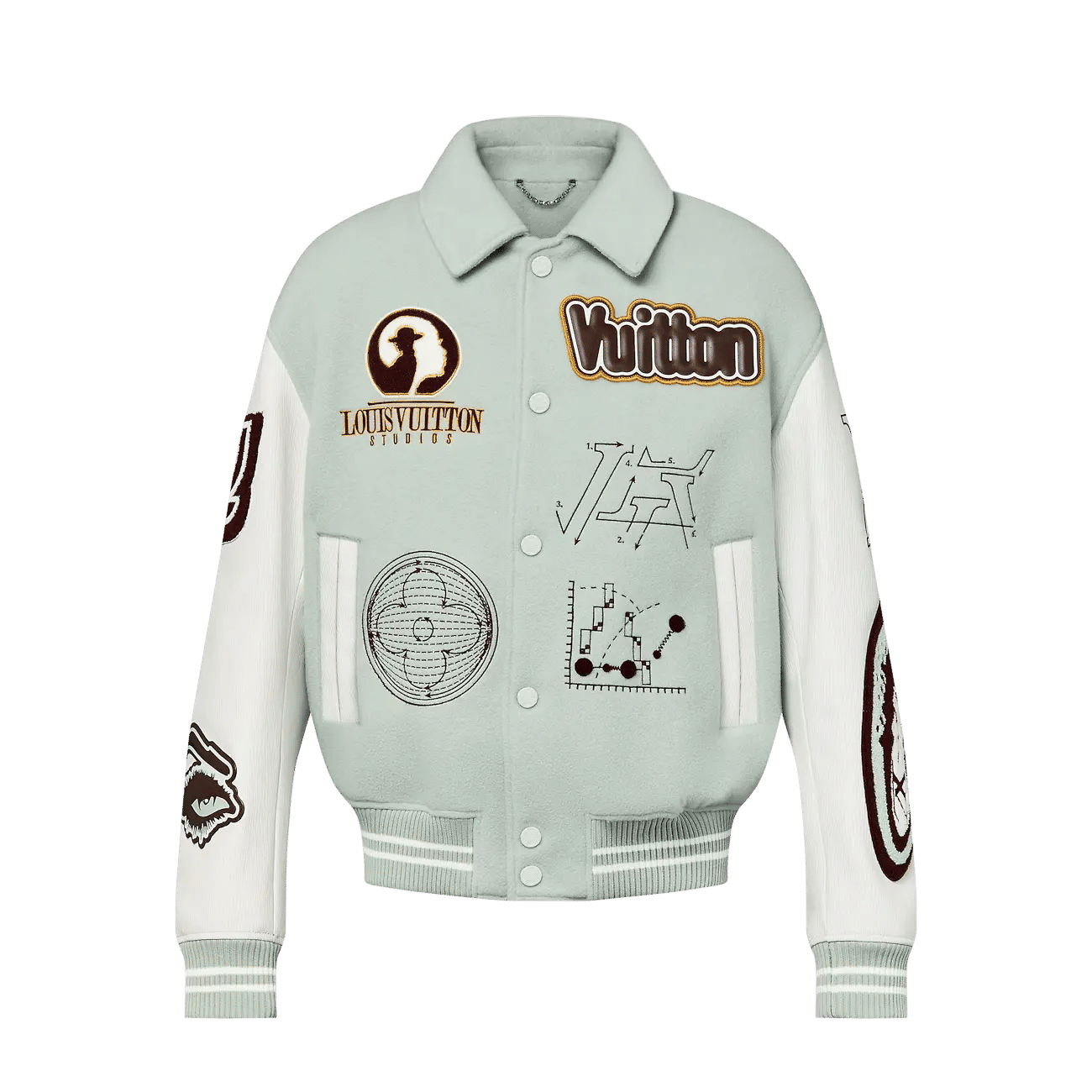 Louis Vuitton Multi Patch Varsity Jacket "Mint" - Like New