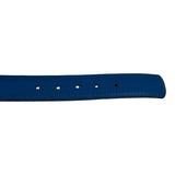 Chrome Hearts Blue Leather Belt Strap (With Rhodium Hardware)