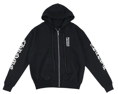 Chrome Hearts Vertical Letter Zip Hoodie Black - Lightly Worn