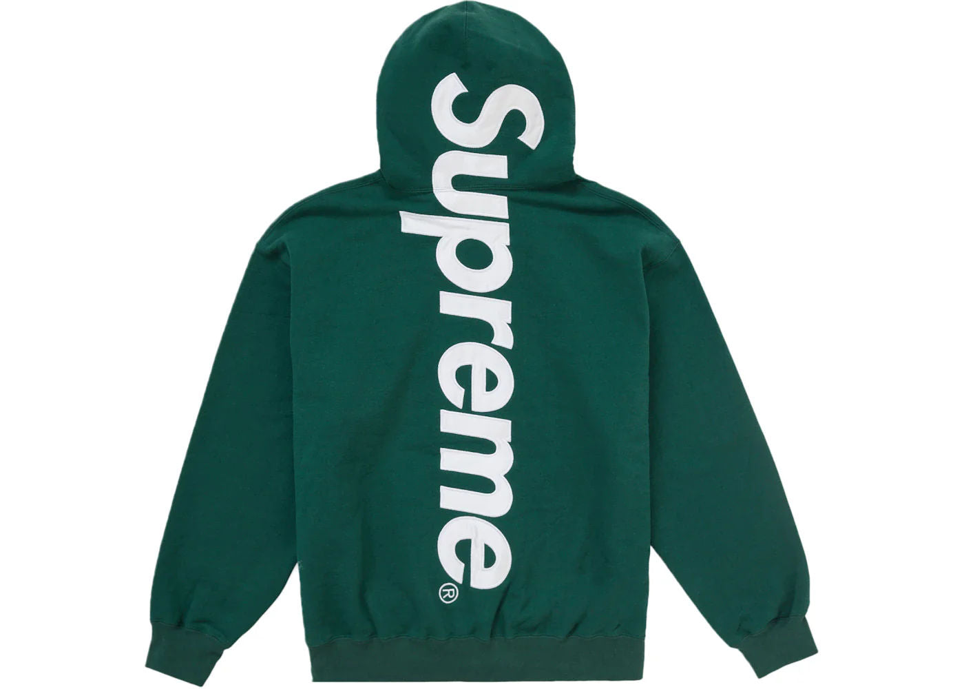 Supreme Satin Applique Hooded Sweatshirt FW24 Dark Green