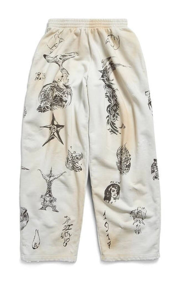 Balenciaga Tattoo Sweatpants "Beige" - Lightly Worn