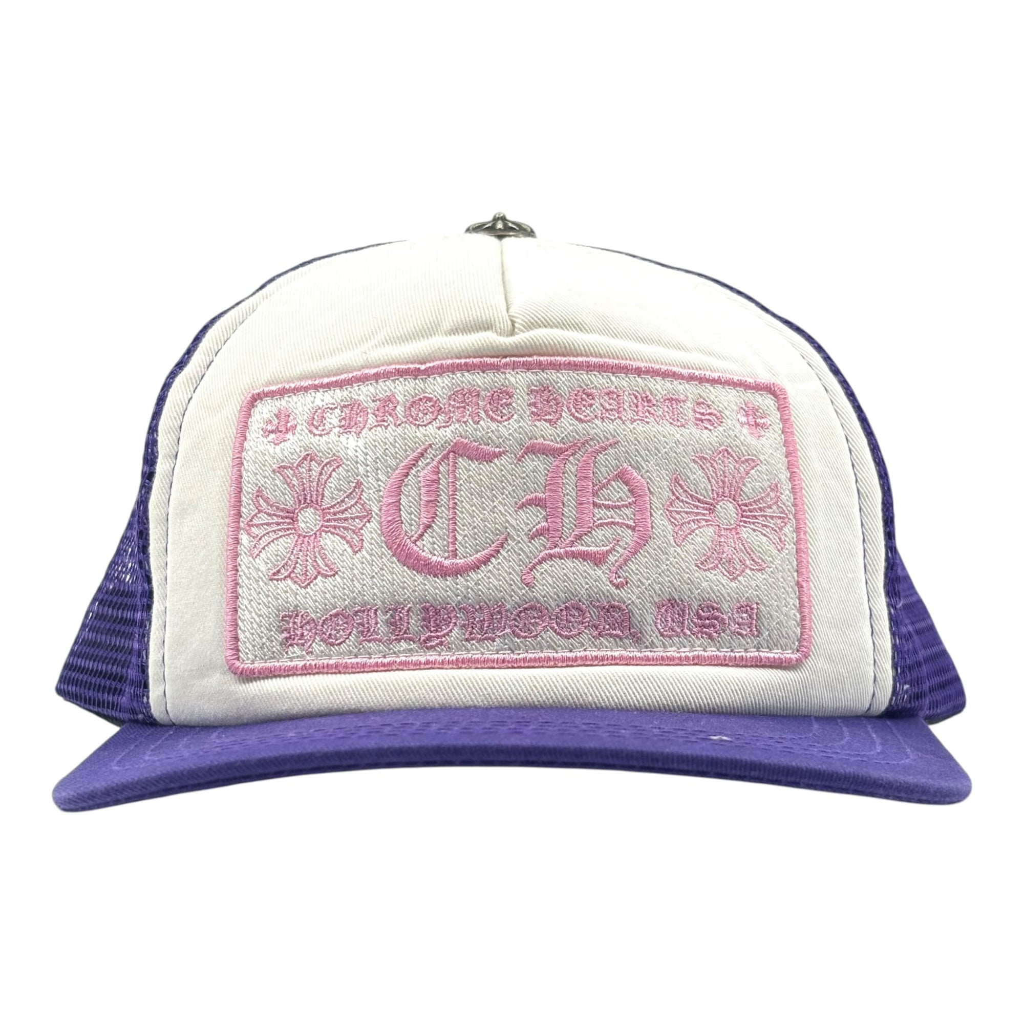 Chrome Hearts CH Hollywood Trucker Hat Purple/White/Pink