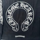 Chrome Hearts Horseshoe Floral Long-Sleeve Pocket Tee Black