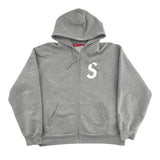 Supreme S Logo Zip Up Hooded Sweatshirt (FW25) Heather Grey