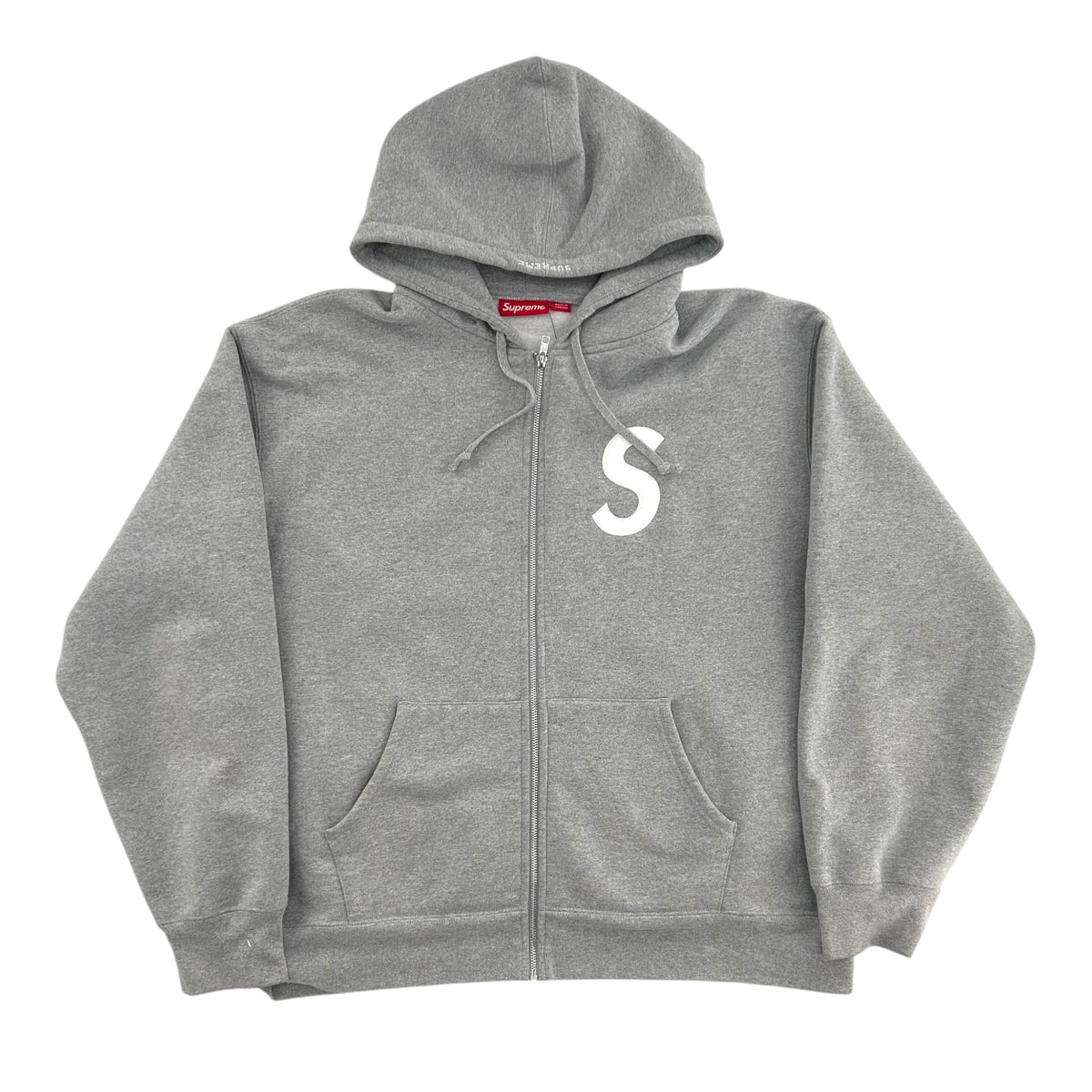 Supreme S Logo Zip Up Hooded Sweatshirt (FW25) Heather Grey