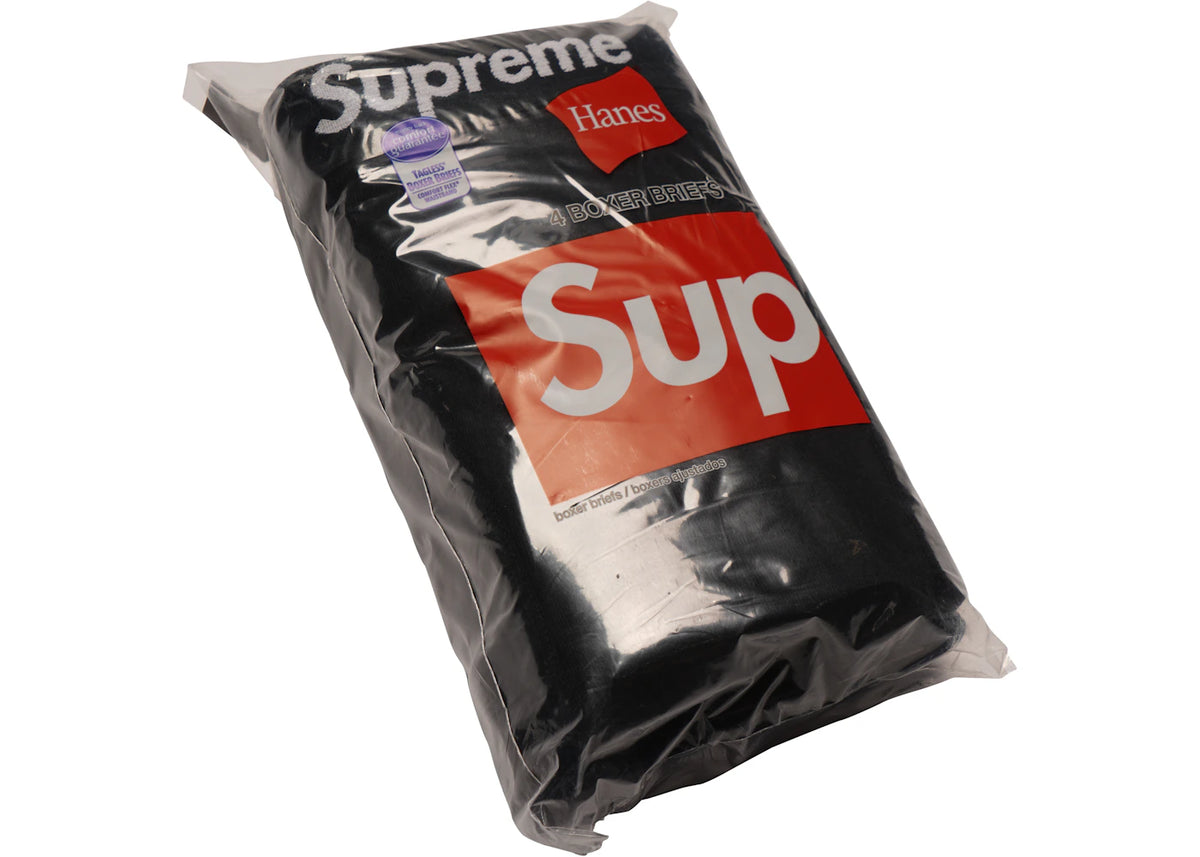 Supreme Hanes Boxer Brief (4 Pack) Black
