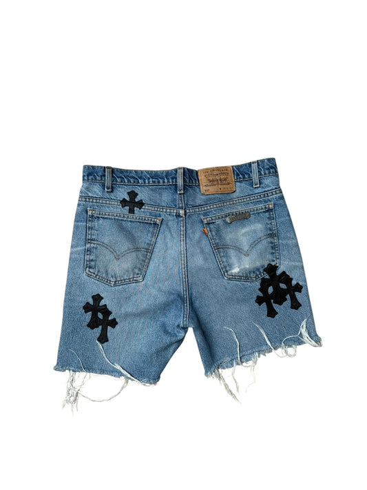Chrome Hearts 11 Patch Vintage Levi Denim Shorts Lightwash - Lightly Worn