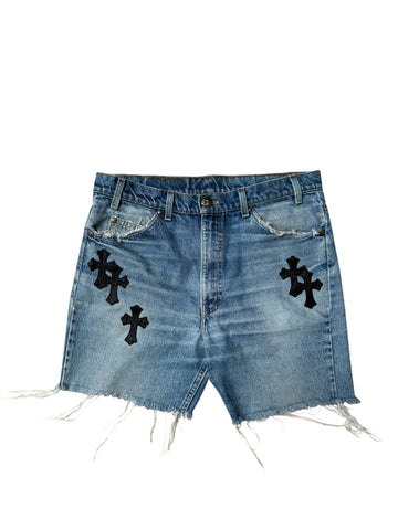 Chrome Hearts 11 Patch Vintage Levi Denim Shorts Lightwash - Lightly Worn