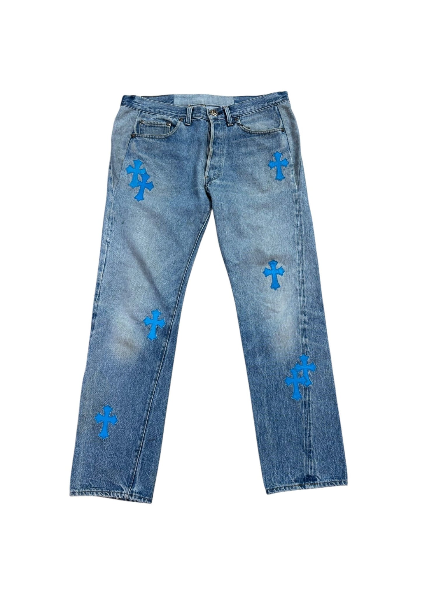 Chrome Hearts 13 Patch Lightwash Jeans Blue Patch - Lightly Worn