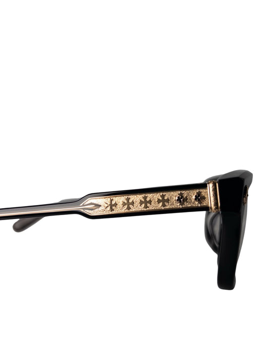 Chrome Hearts Ambidixtrous Glasses Black/Gold Frames