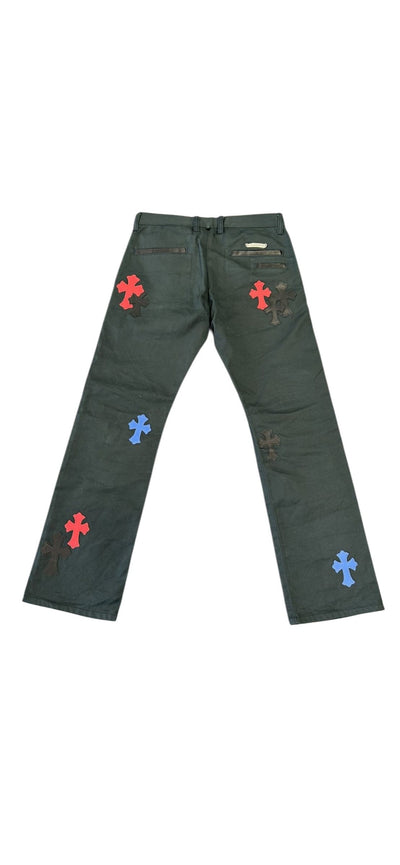 Chrome Hearts Black Chino Red Black Blue Patches - Lightly Worn