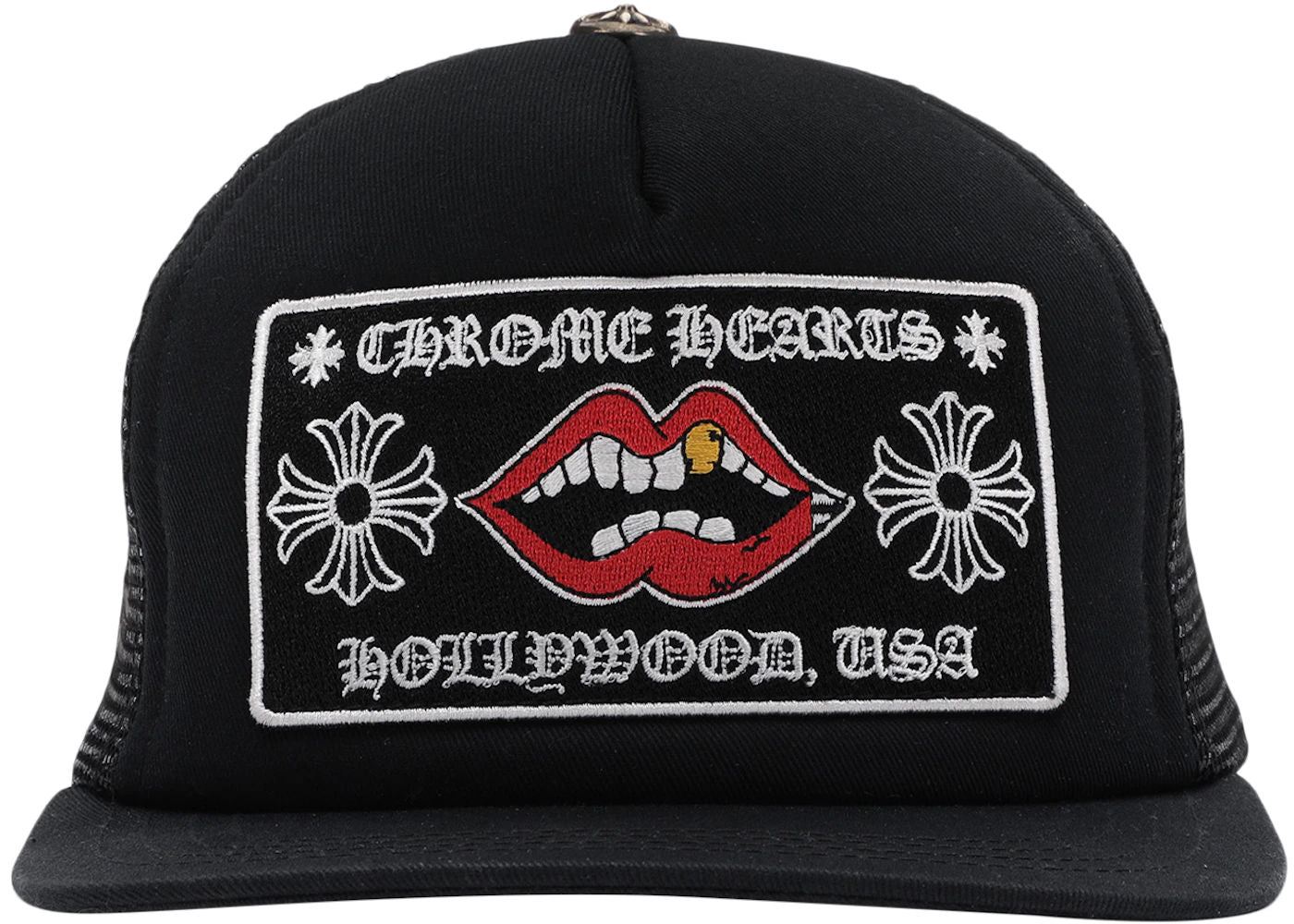 Chrome Hearts Chomper Hollywood Trucker Hat Black/Black - Lightly Worn