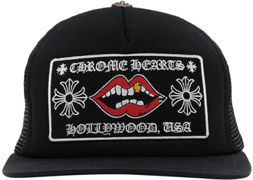 Chrome Hearts Chomper Hollywood Trucker Hat Black/Black - Lightly Worn