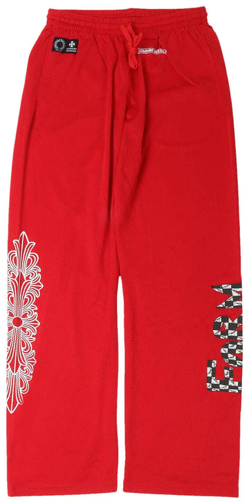 Chrome Hearts Mesh Warm Up Sweatpants Red - Lightly Worn