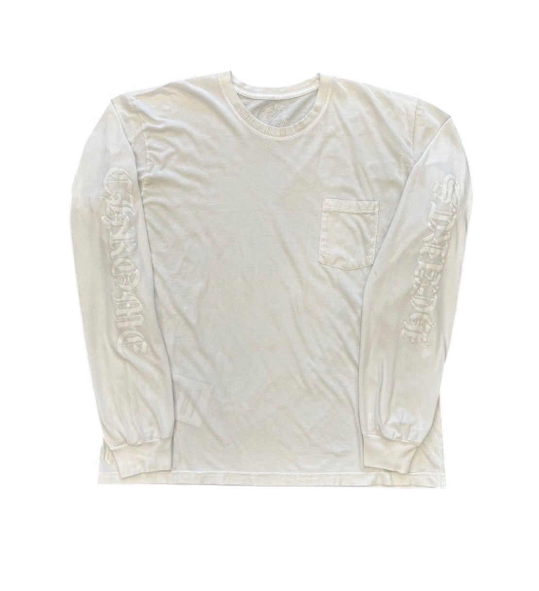 Chrome Hearts Neck Logo White Pocket L/S T-Shirt - Lightly Worn