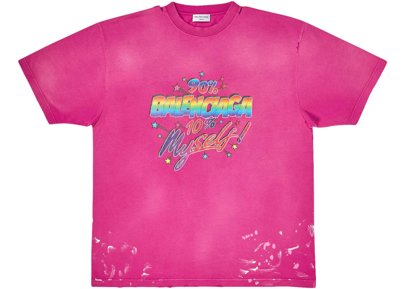 Balenciaga Women's 90/10 Large Fit Vintage T-Shirt Dark Pink