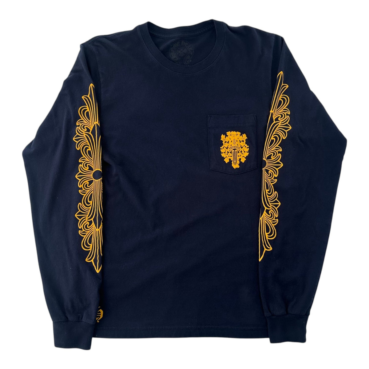 Chrome Hearts V89 Dagger L/S Tee Navy & Yellow