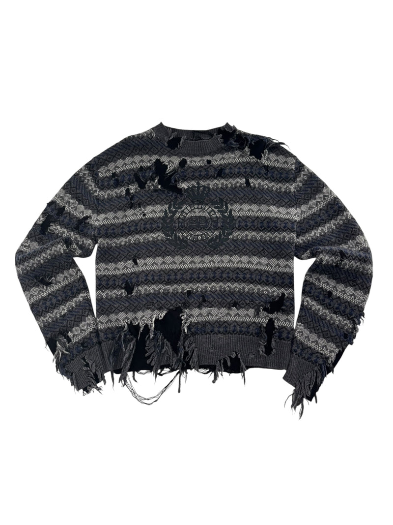 Balenciaga Distressed Sweater Black