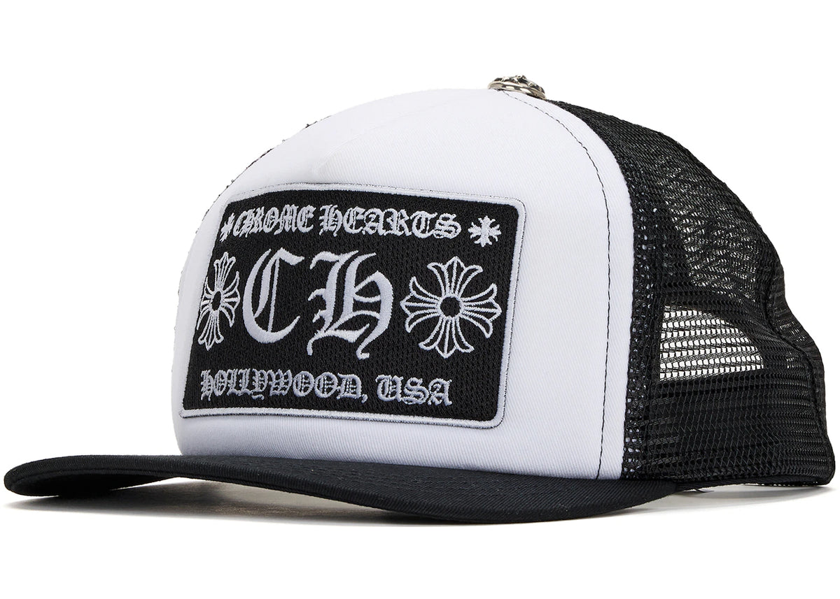 Chrome Hearts CH Hollywood Trucker Hat Black/White