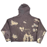 Paly Distressed Zip Hoodie Brown